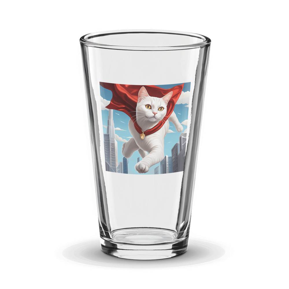 PugMug Custom White Companion Cat Glass Tumbler