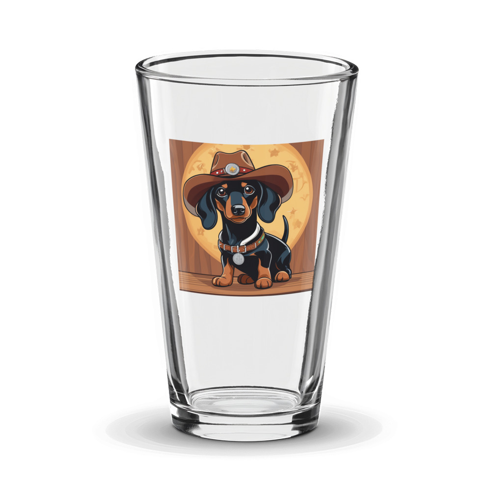 PugMug Custom Black Dachshund Glass Tumbler