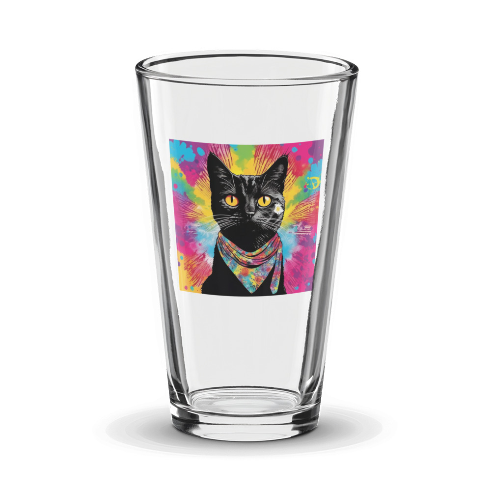PugMug Custom Black American Shorthair Cat Glass Tumbler