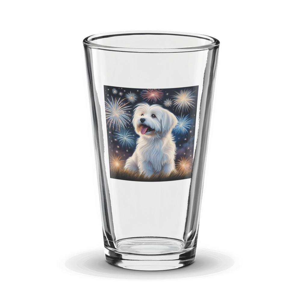 PugMug Custom White Havanese Dog Glass Tumbler