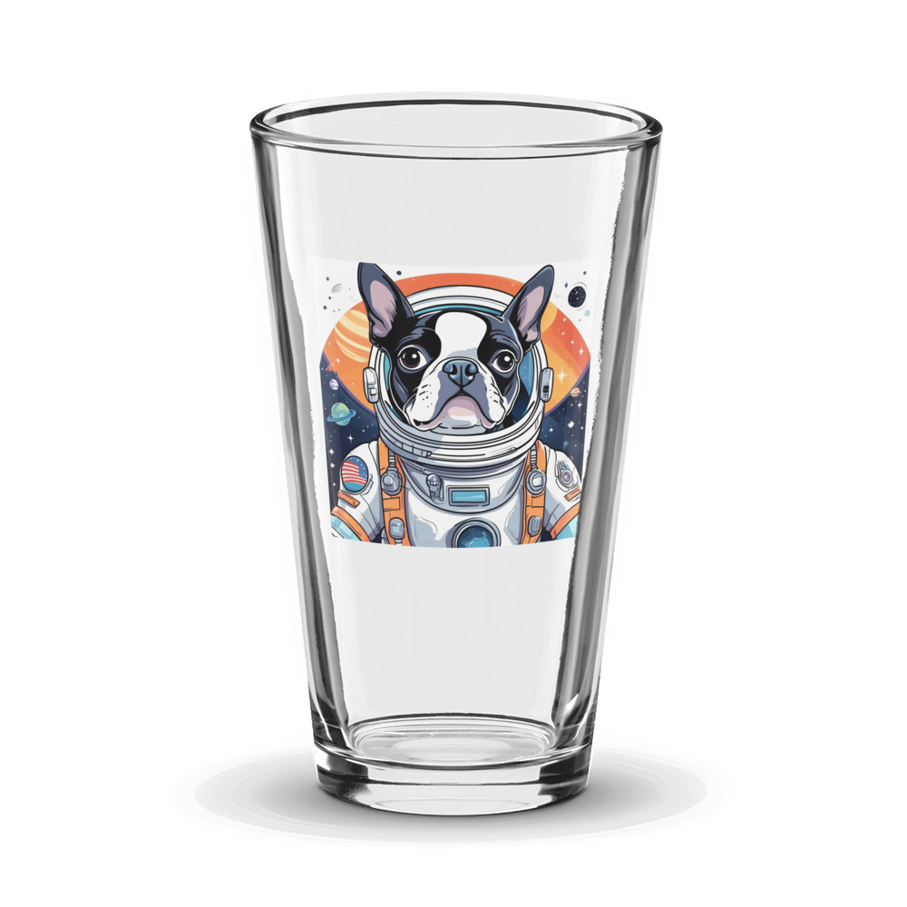 PugMug Custom Boston Terrier Glass Tumbler