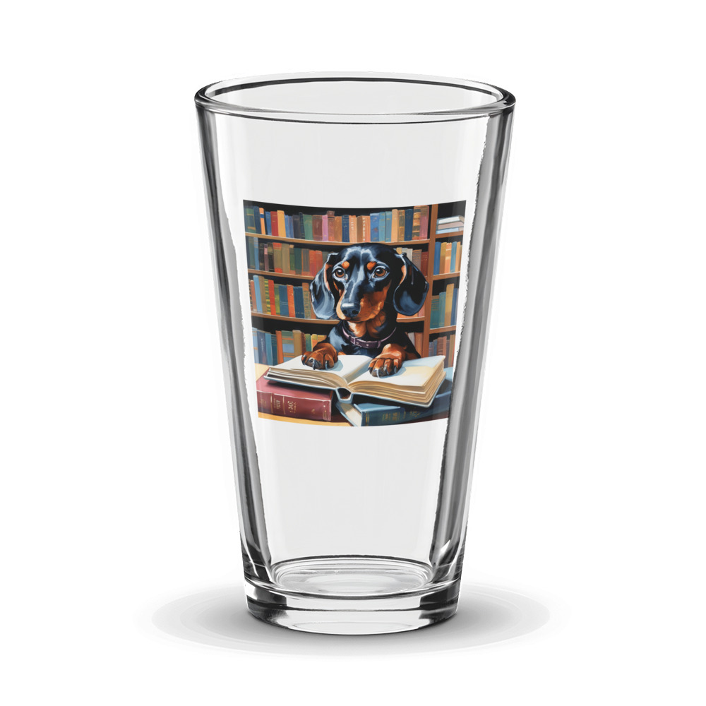 PugMug Custom Black Dachshund Glass Tumbler