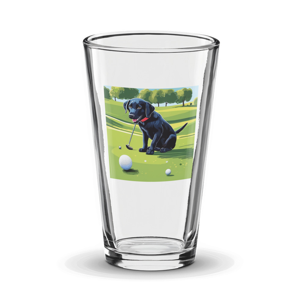 PugMug Custom Black Labrador Retriever Glass Tumbler