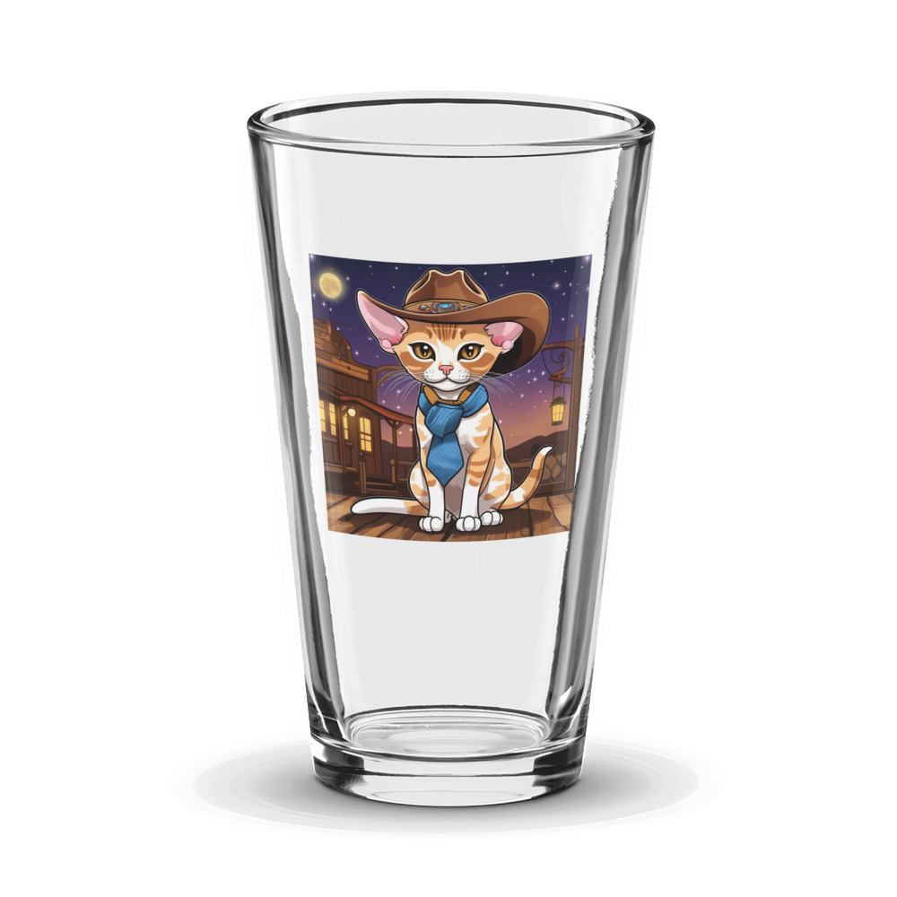PugMug Custom Tabby Devon Rex Cat Glass Tumbler