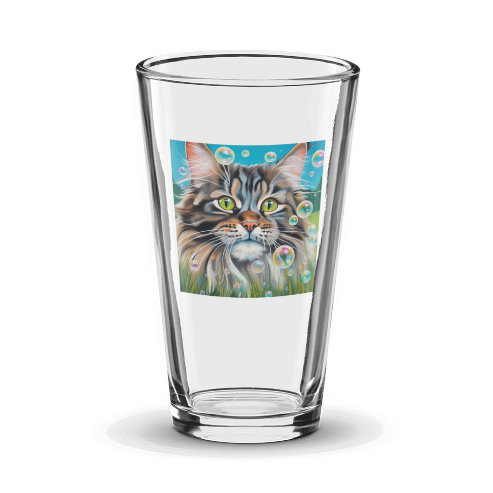 PugMug Custom Tabby Maine Coon Cat Glass Tumbler