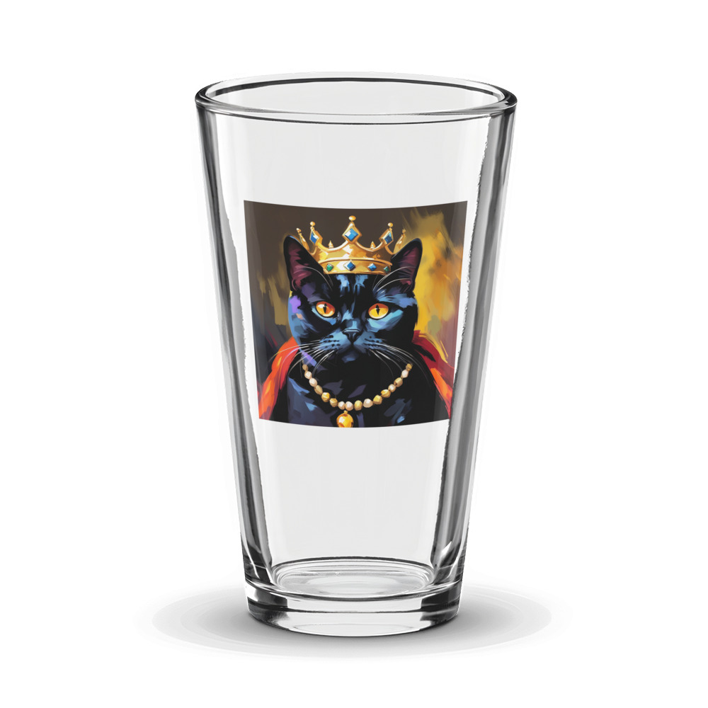 PugMug Custom Black British Shorthair Cat Glass Tumbler