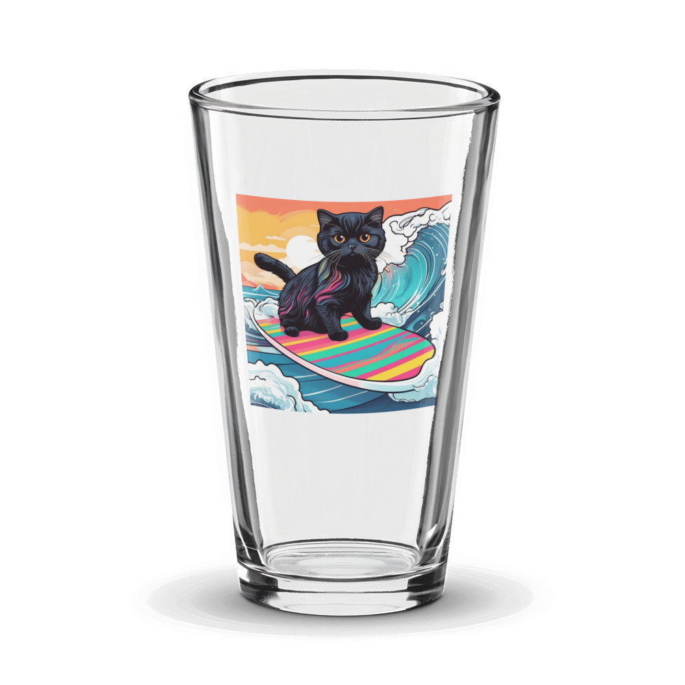 PugMug Custom Black Scottish Fold Cat Glass Tumbler