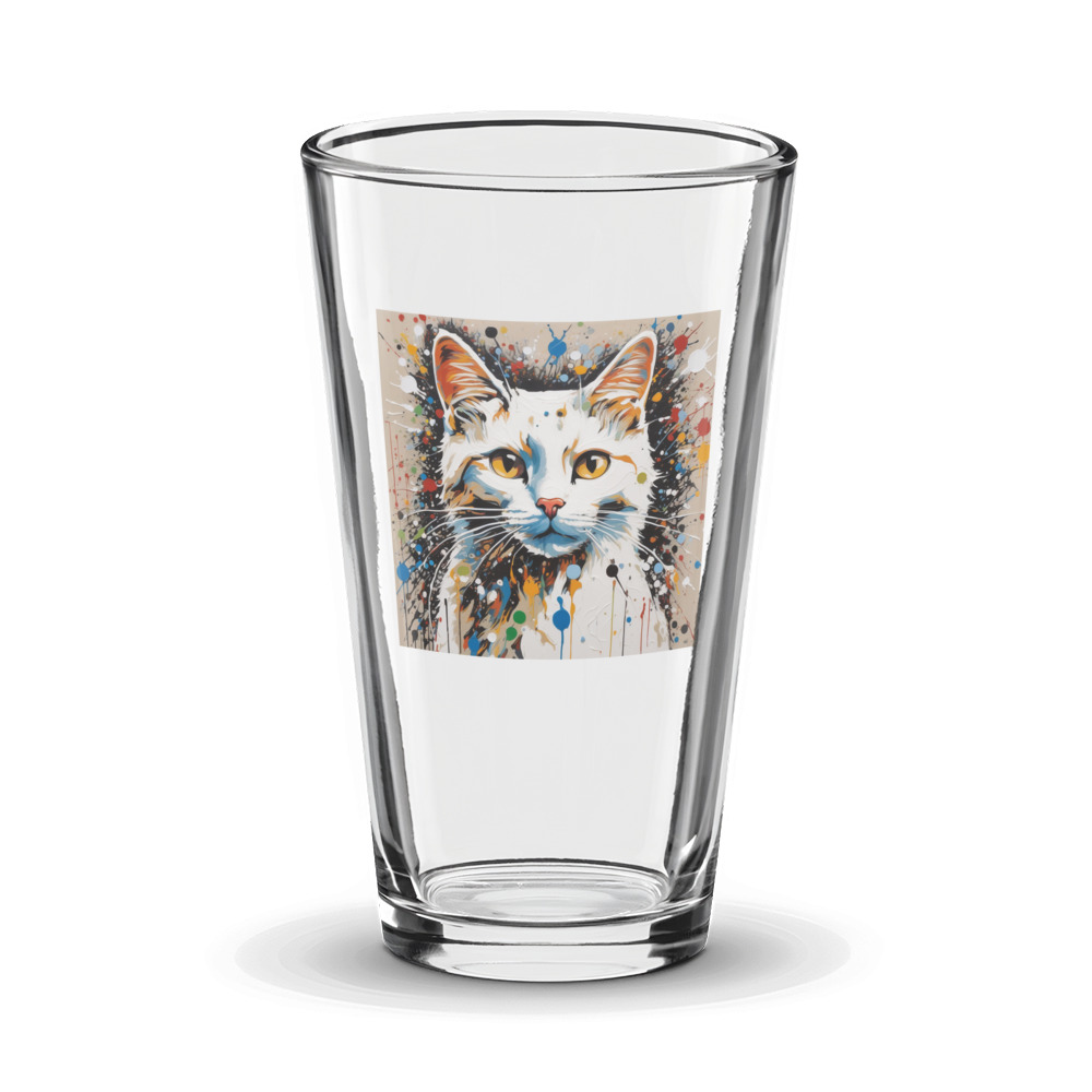 PugMug Custom White Companion Cat Glass Tumbler