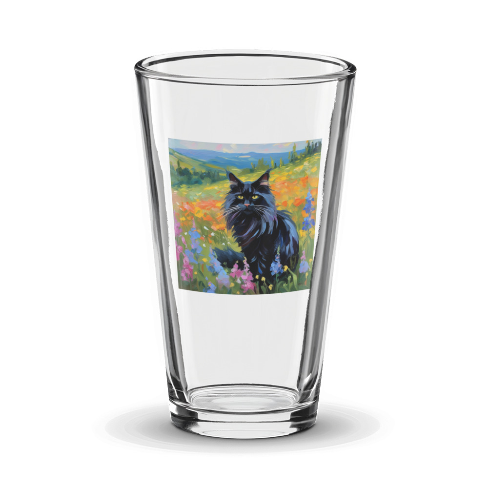 PugMug Custom Black Maine Coon Cat Glass Tumbler
