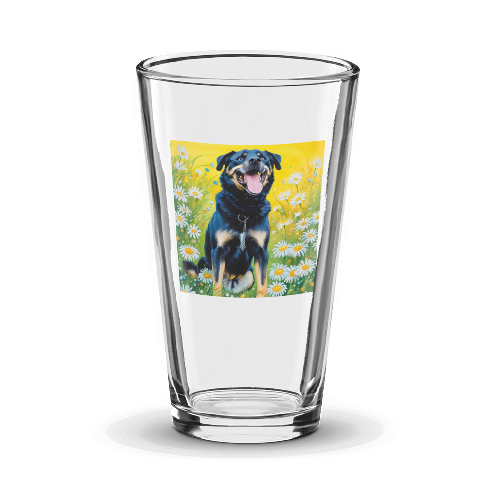 PugMug Custom Blue Glass Tumbler