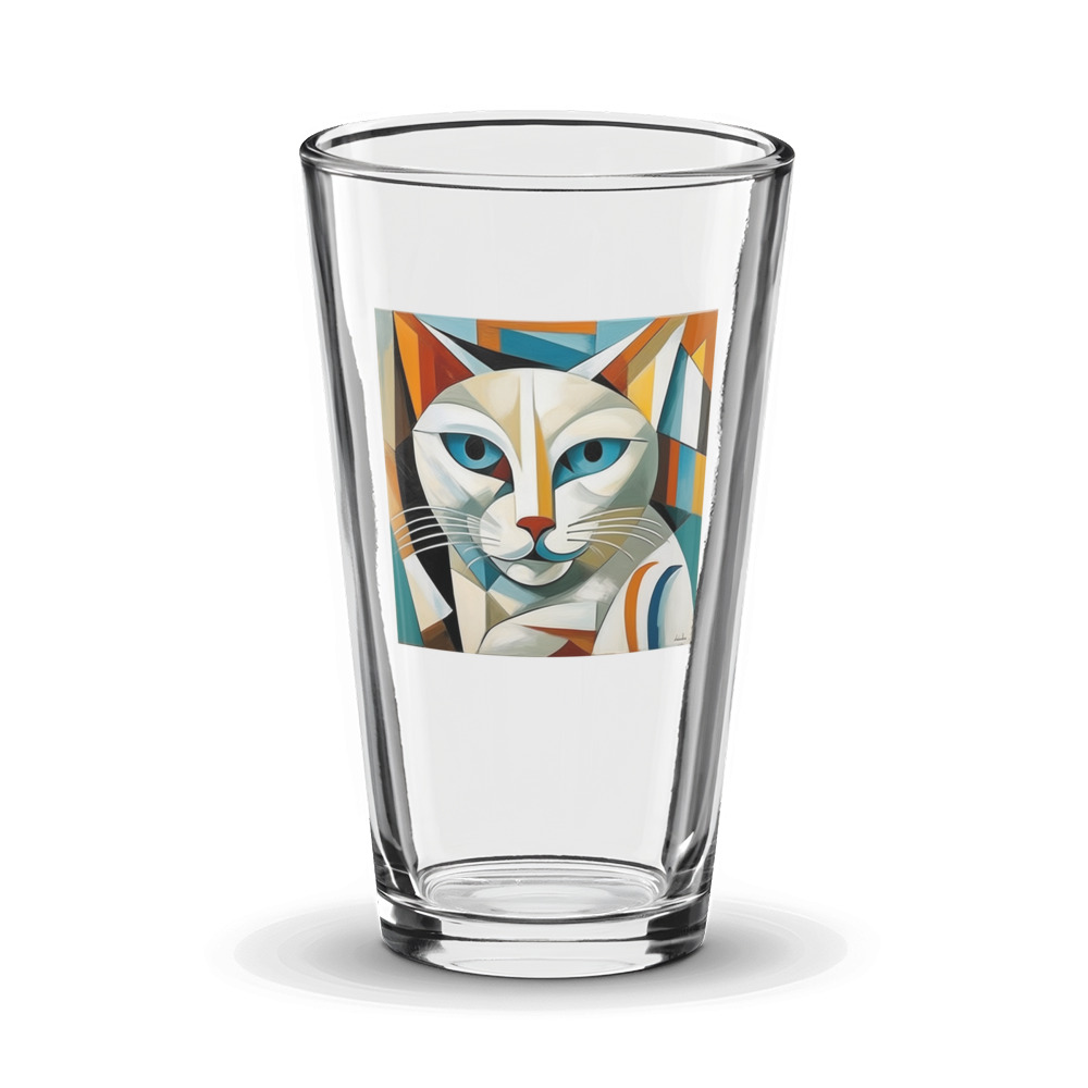 PugMug Custom White Companion Cat Glass Tumbler