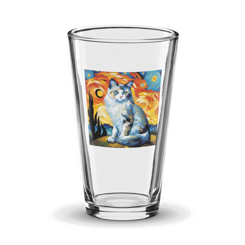 PugMug Custom Tabby Ragdoll Cat Glass Tumbler