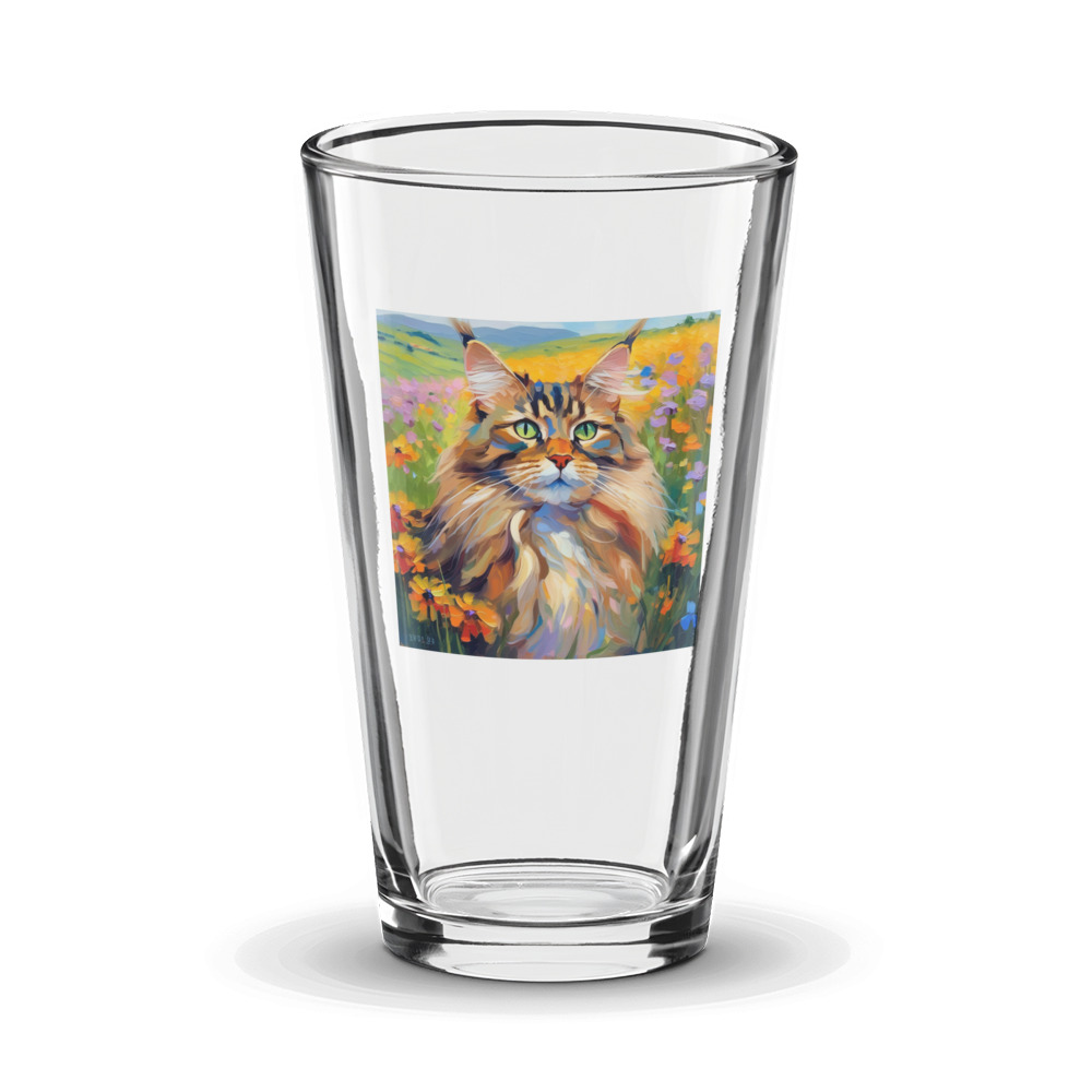 PugMug Custom Tabby Maine Coon Cat Glass Tumbler