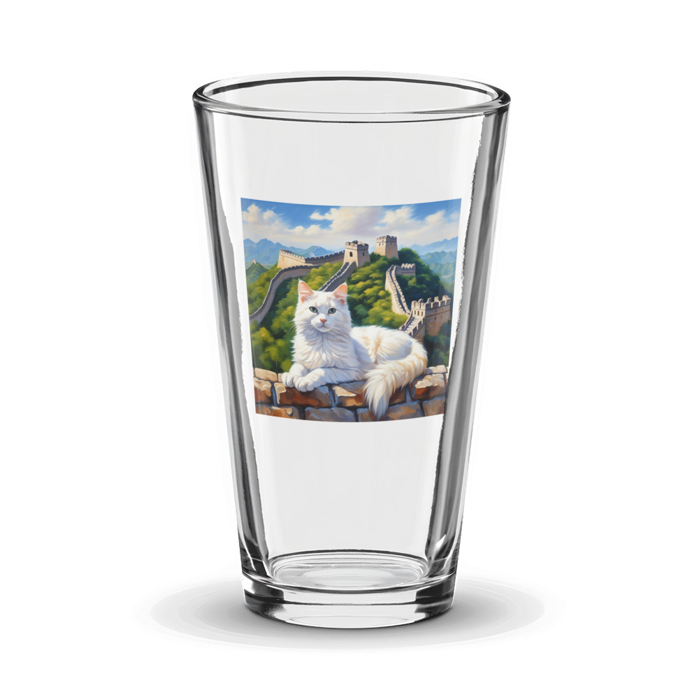 PugMug Custom White Companion Cat Glass Tumbler