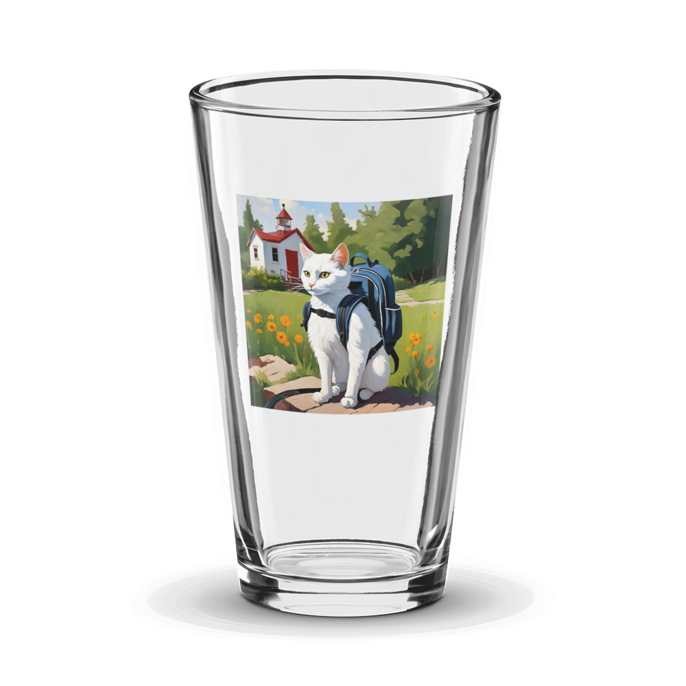 PugMug Custom White Companion Cat Glass Tumbler