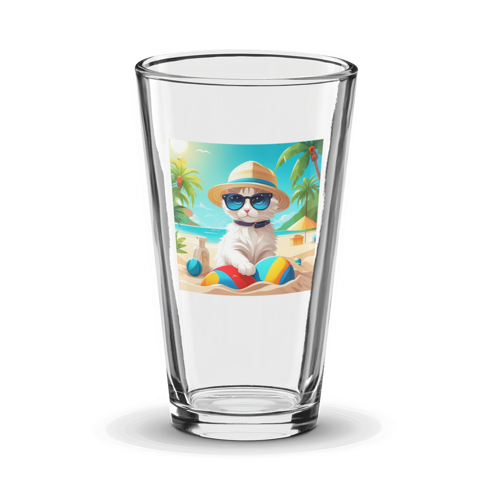 PugMug Custom White Companion Cat Glass Tumbler