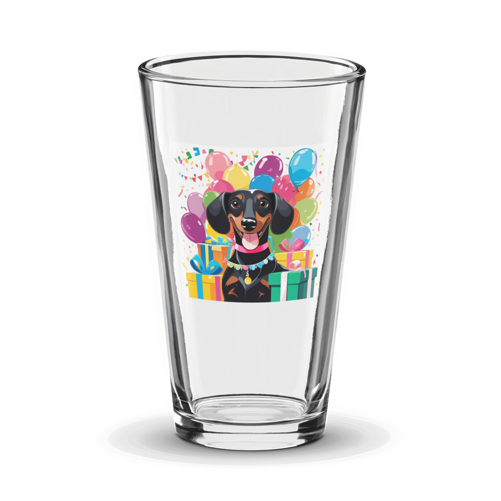 PugMug Custom Black Dachshund Glass Tumbler
