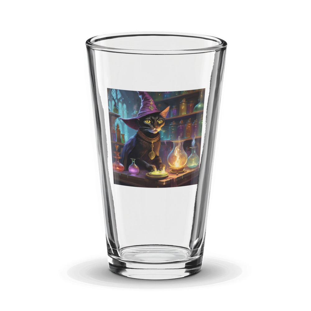 PugMug Custom Black Abyssinian Cat Glass Tumbler