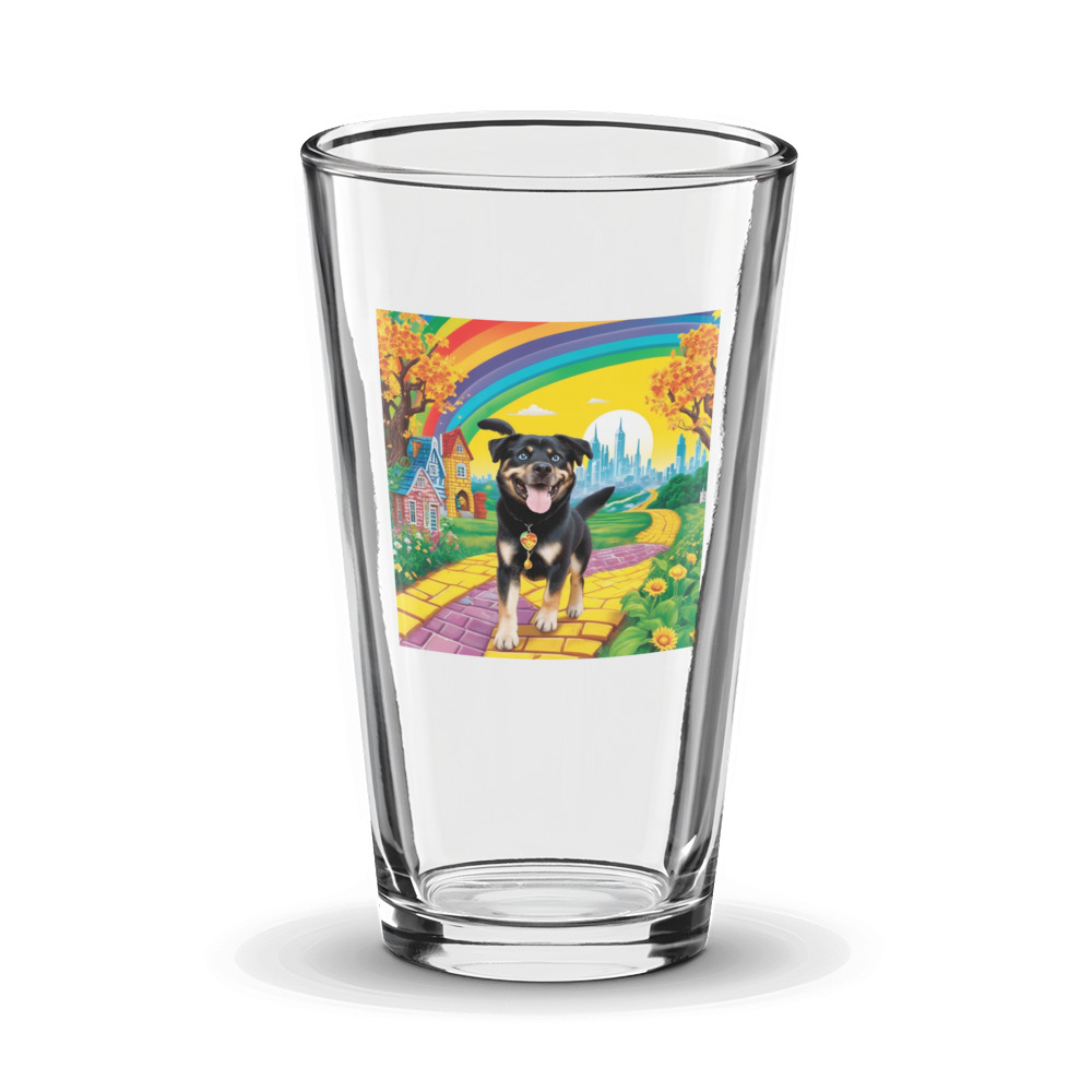 PugMug Custom Blue Glass Tumbler