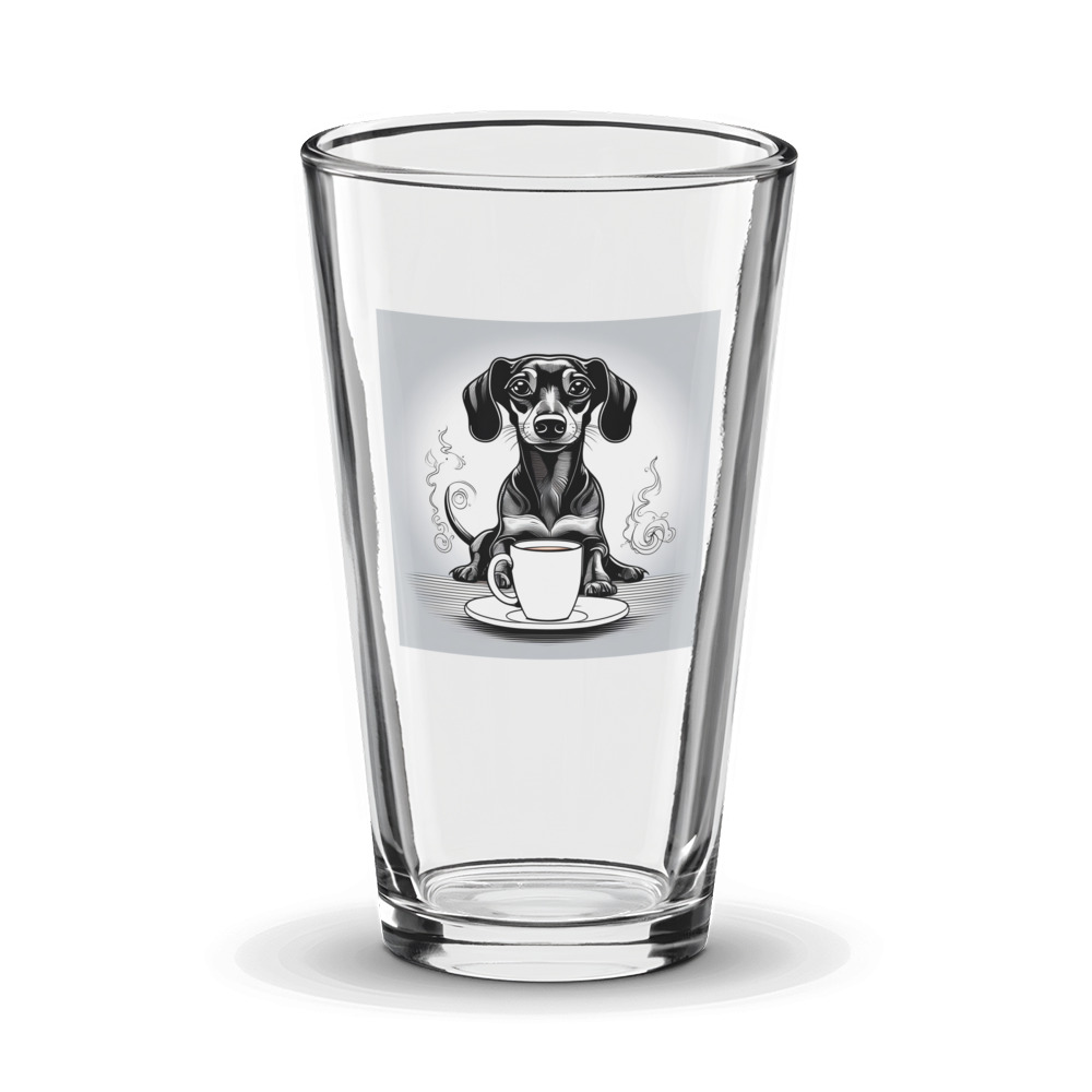 PugMug Custom Black Dachshund Glass Tumbler