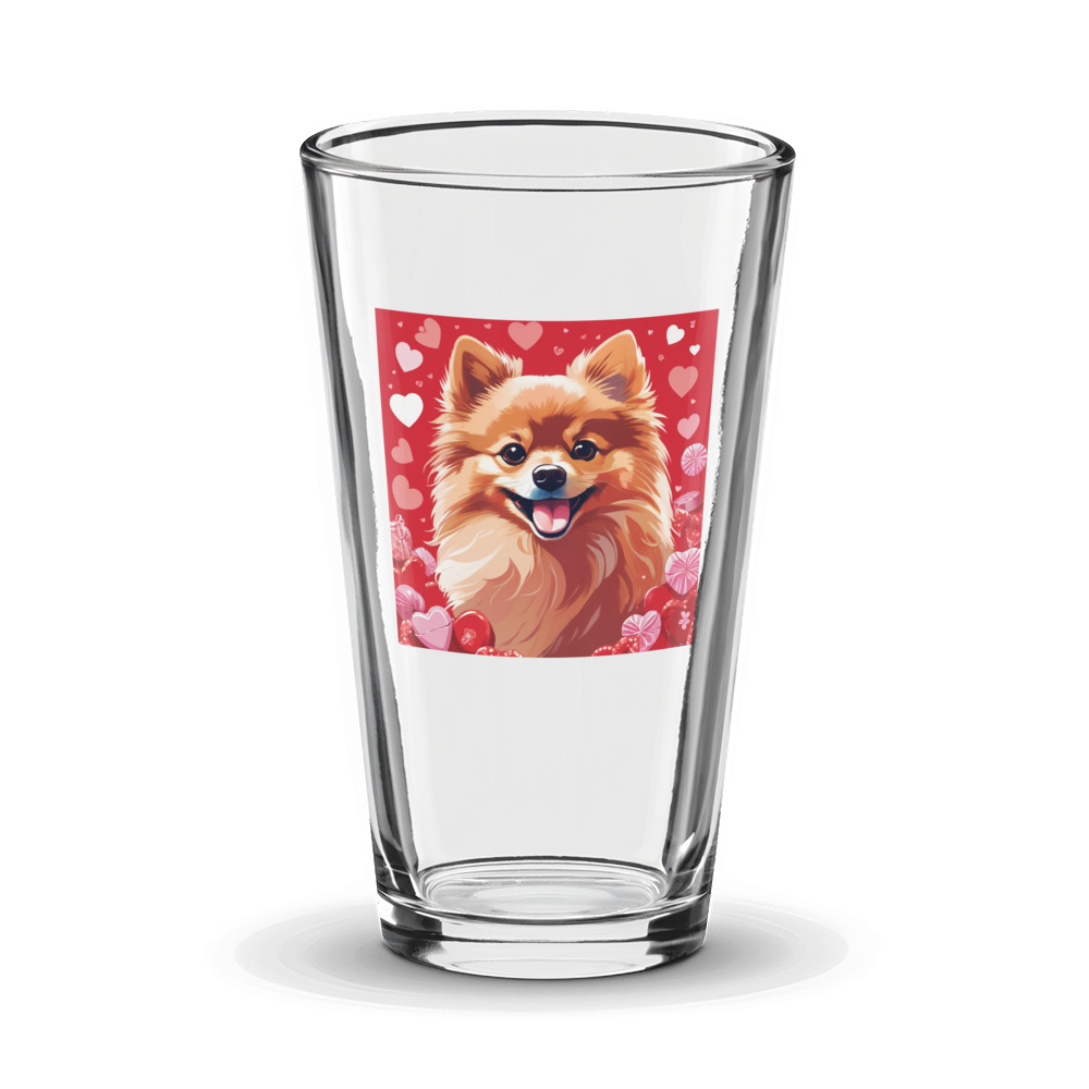 PugMug Custom Tan Pomeranian Glass Tumbler