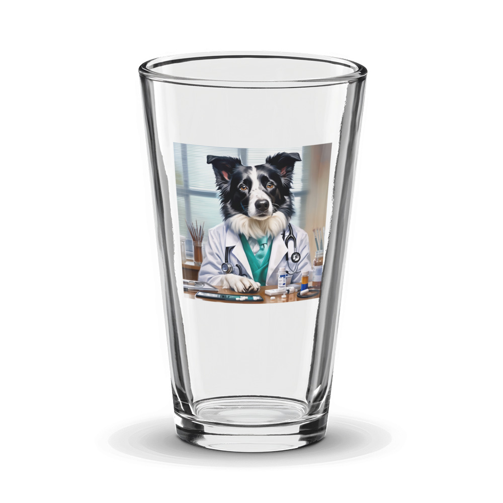 PugMug Custom Border Collie Glass Tumbler