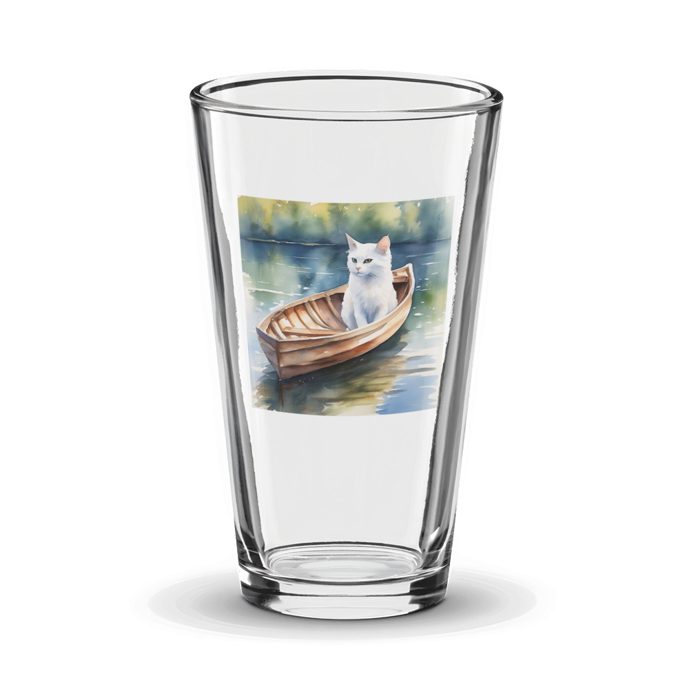 PugMug Custom White Companion Cat Glass Tumbler