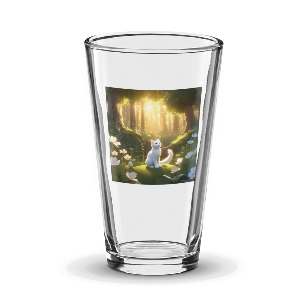 PugMug Custom White Companion Cat Glass Tumbler