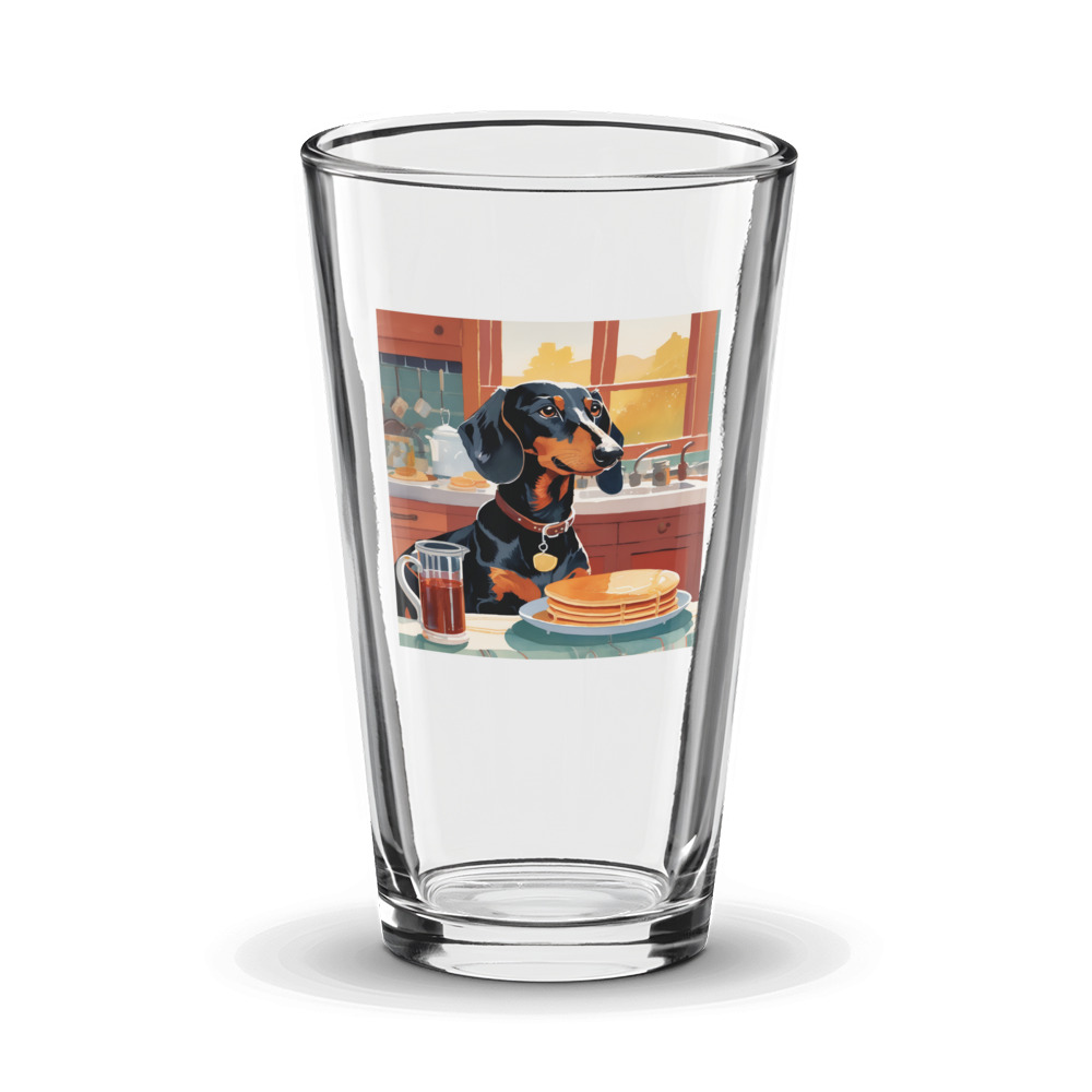 PugMug Custom Black Dachshund Glass Tumbler