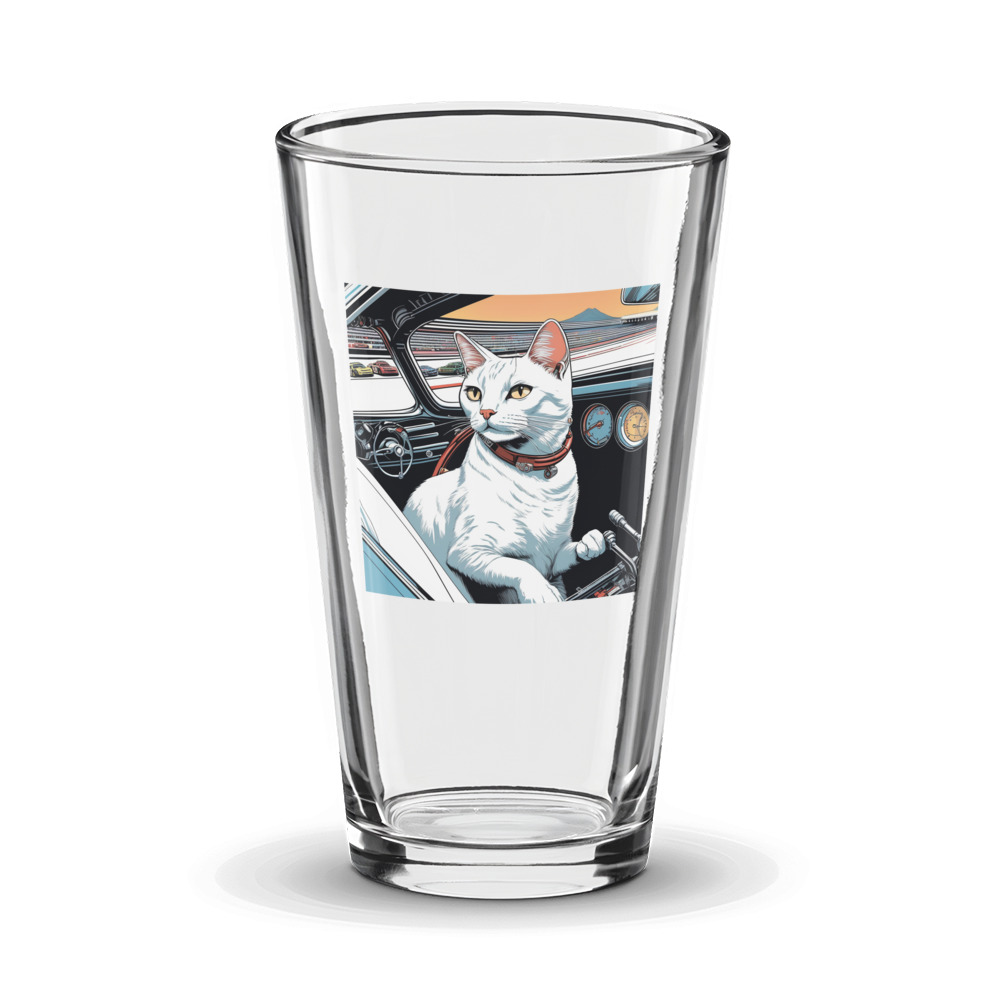 PugMug Custom White Companion Cat Glass Tumbler