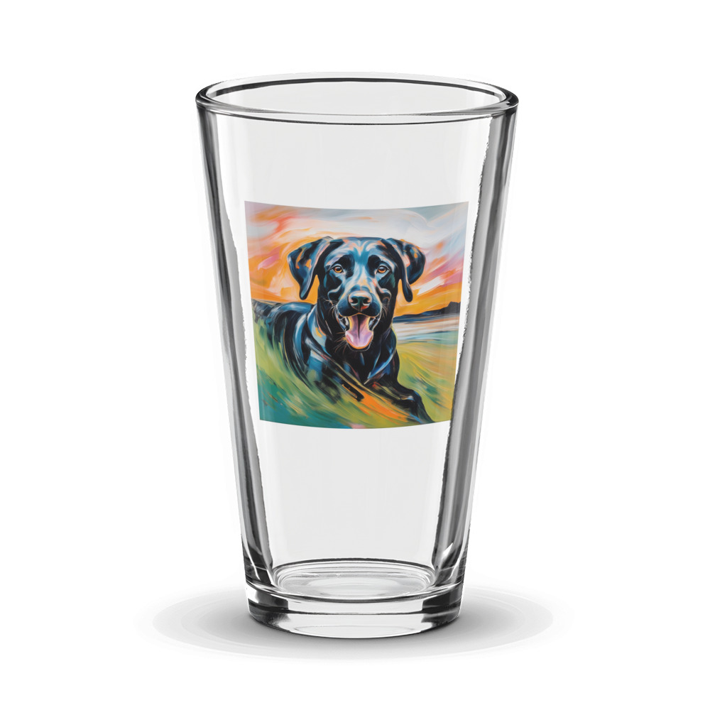 PugMug Custom Black Labrador Retriever Glass Tumbler