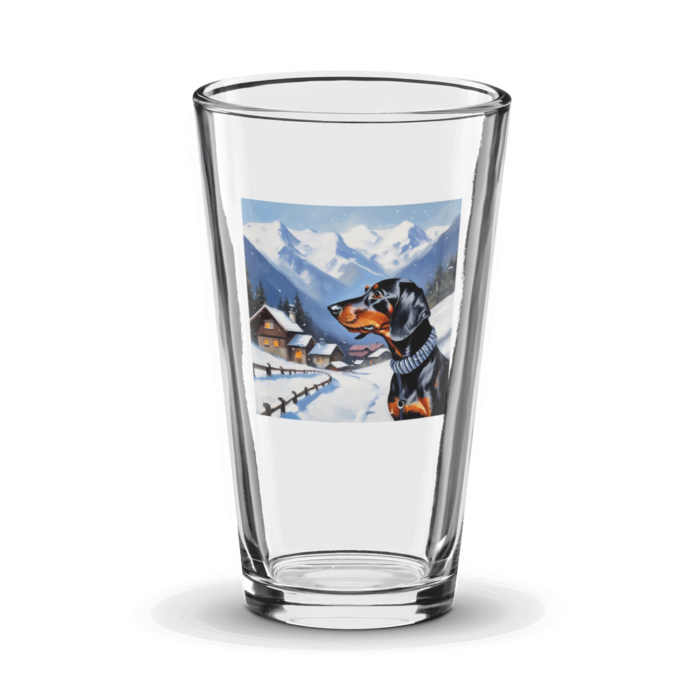PugMug Custom Black Dachshund Glass Tumbler