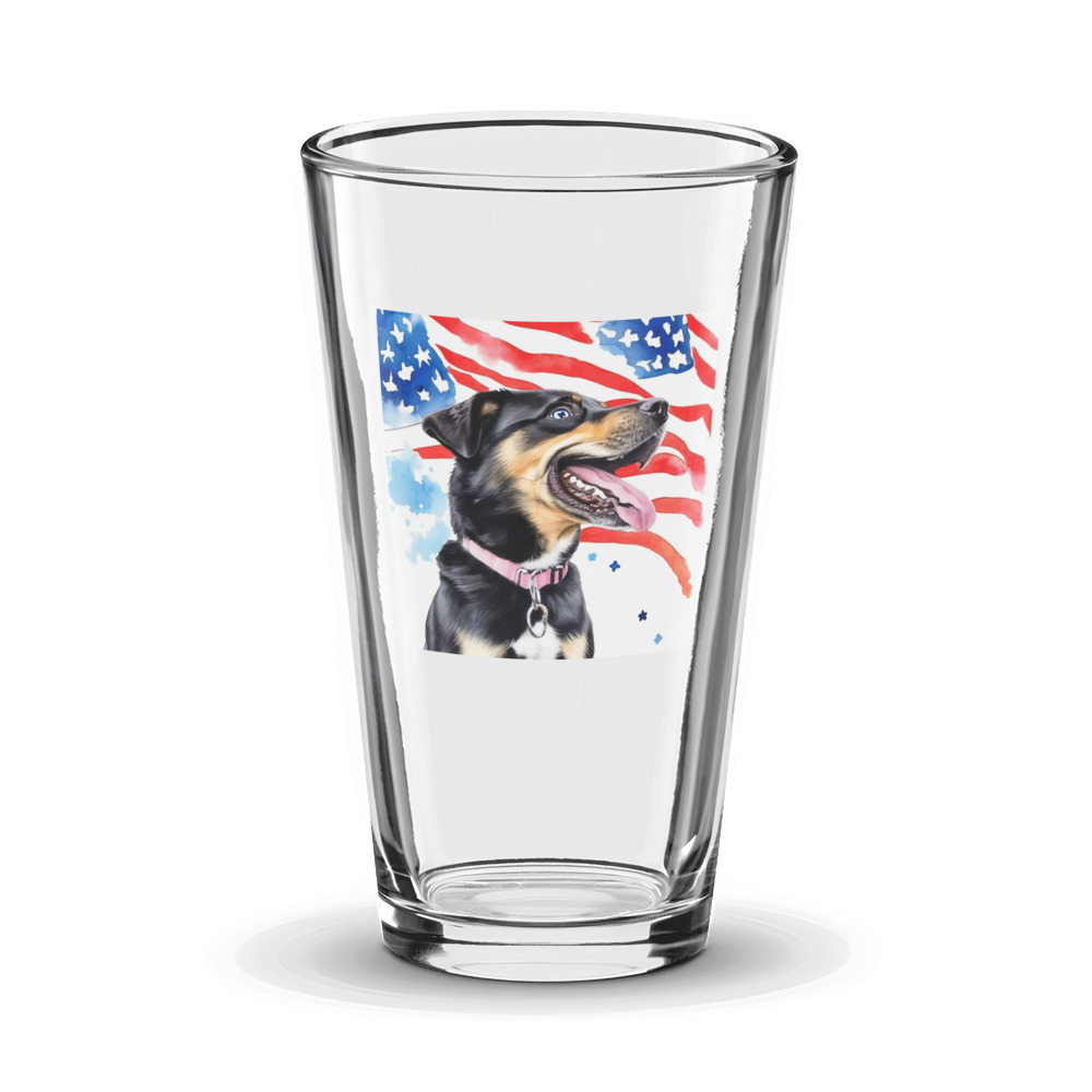 PugMug Custom Blue Glass Tumbler