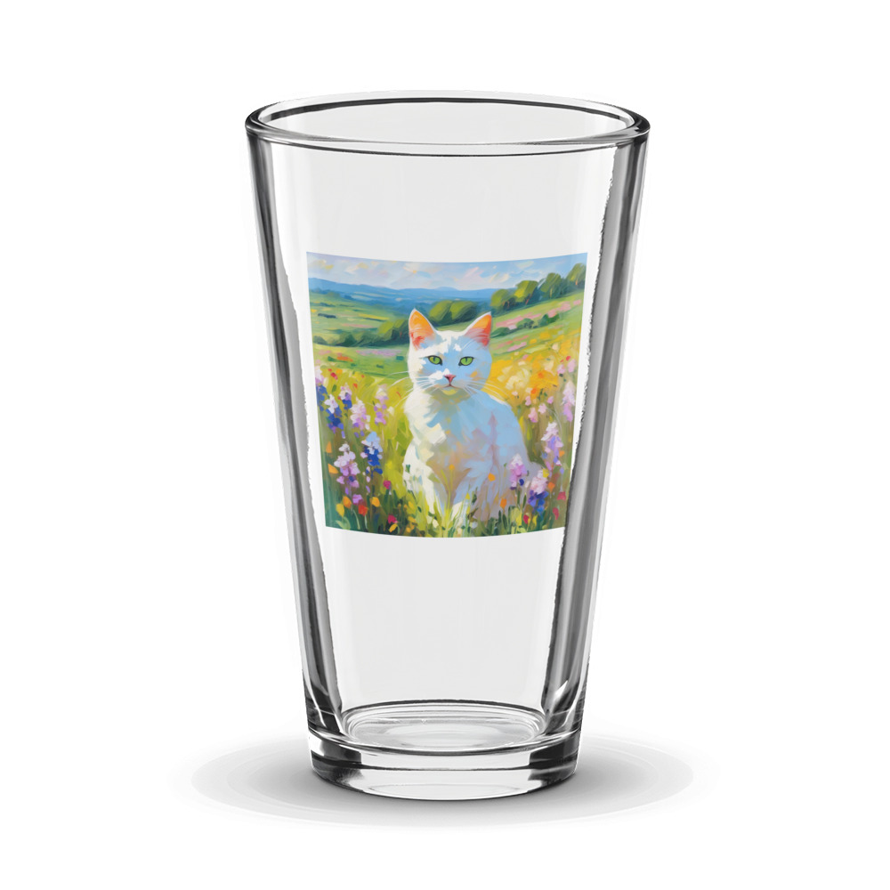 PugMug Custom White Companion Cat Glass Tumbler