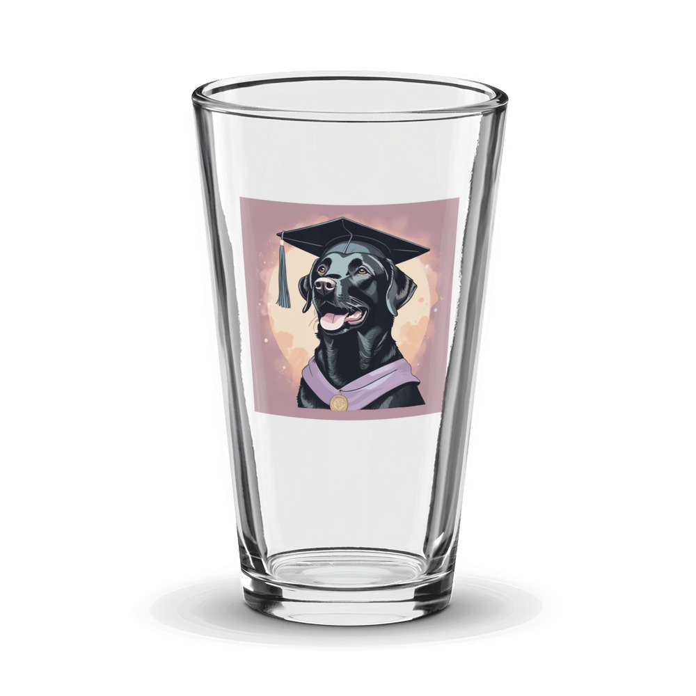 PugMug Custom Black Labrador Retriever Glass Tumbler