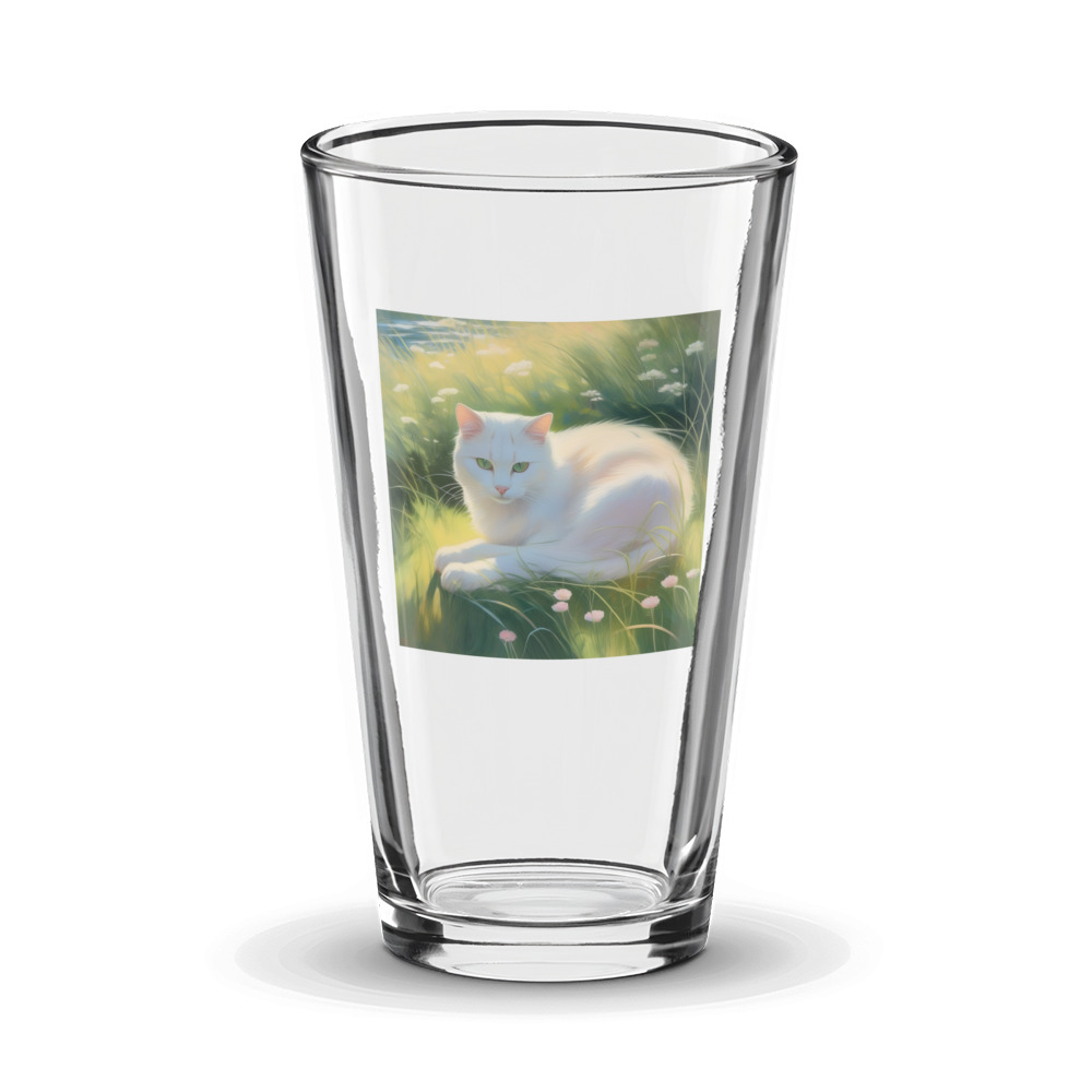 PugMug Custom White Companion Cat Glass Tumbler