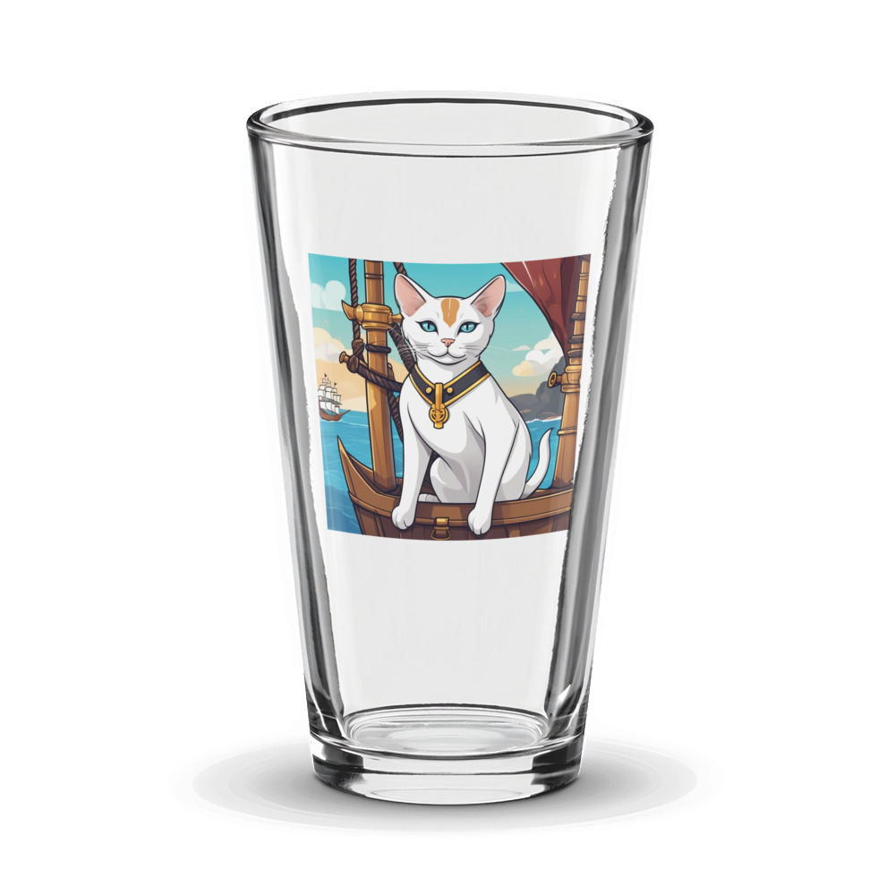 PugMug Custom White Abyssinian Cat Glass Tumbler