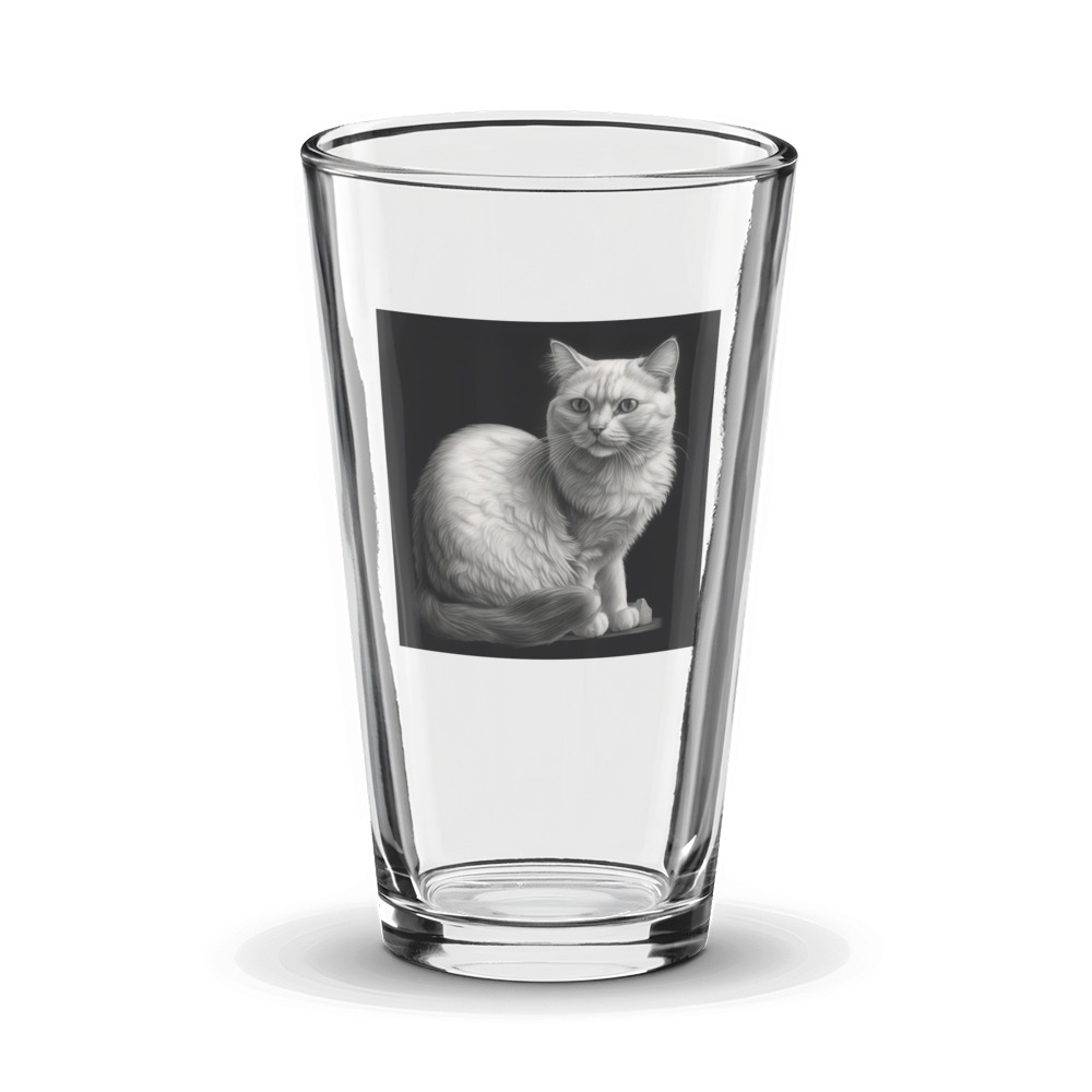 PugMug Custom White Companion Cat Glass Tumbler