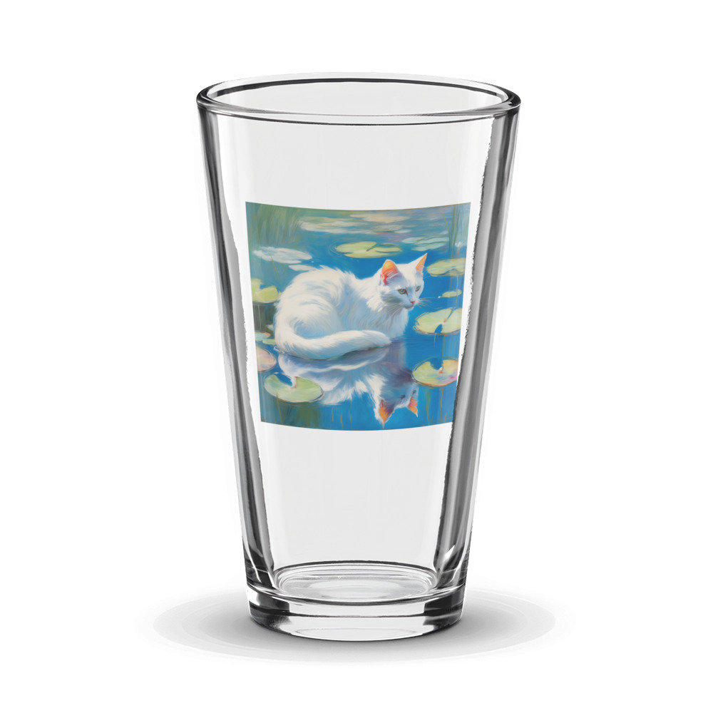 PugMug Custom White Companion Cat Glass Tumbler
