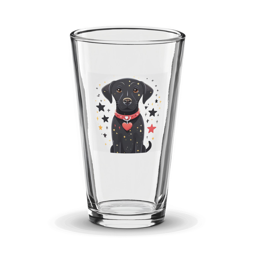 PugMug Custom Black Labrador Retriever Glass Tumbler