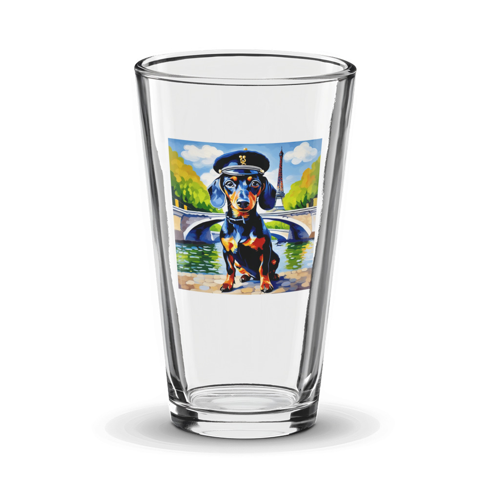 PugMug Custom Black Dachshund Glass Tumbler