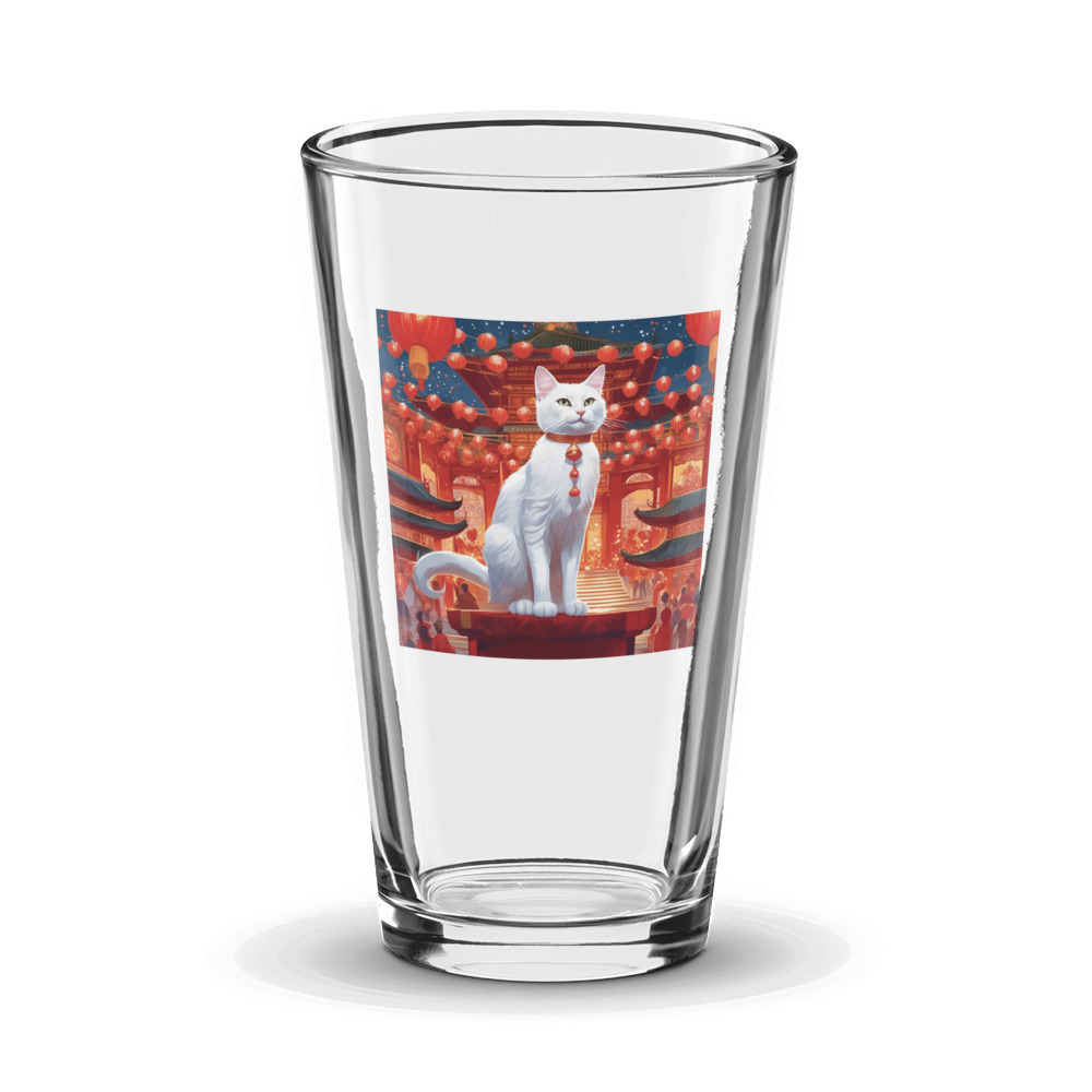 PugMug Custom White Companion Cat Glass Tumbler