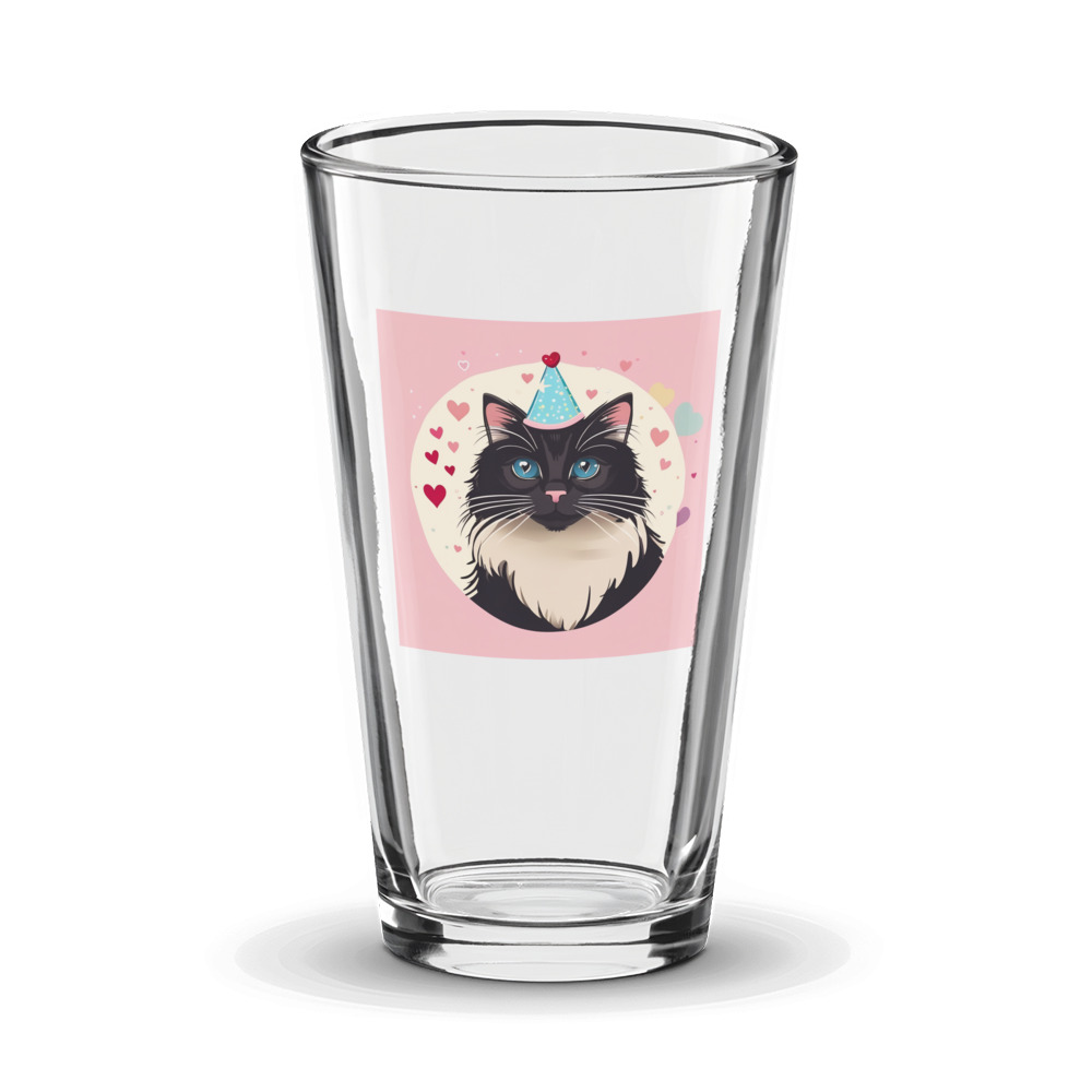 PugMug Custom Black Ragdoll Cat Glass Tumbler