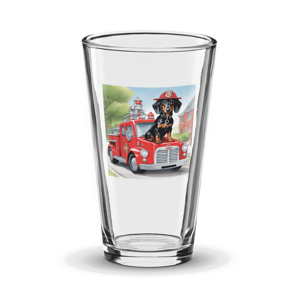 PugMug Custom Black Dachshund Glass Tumbler