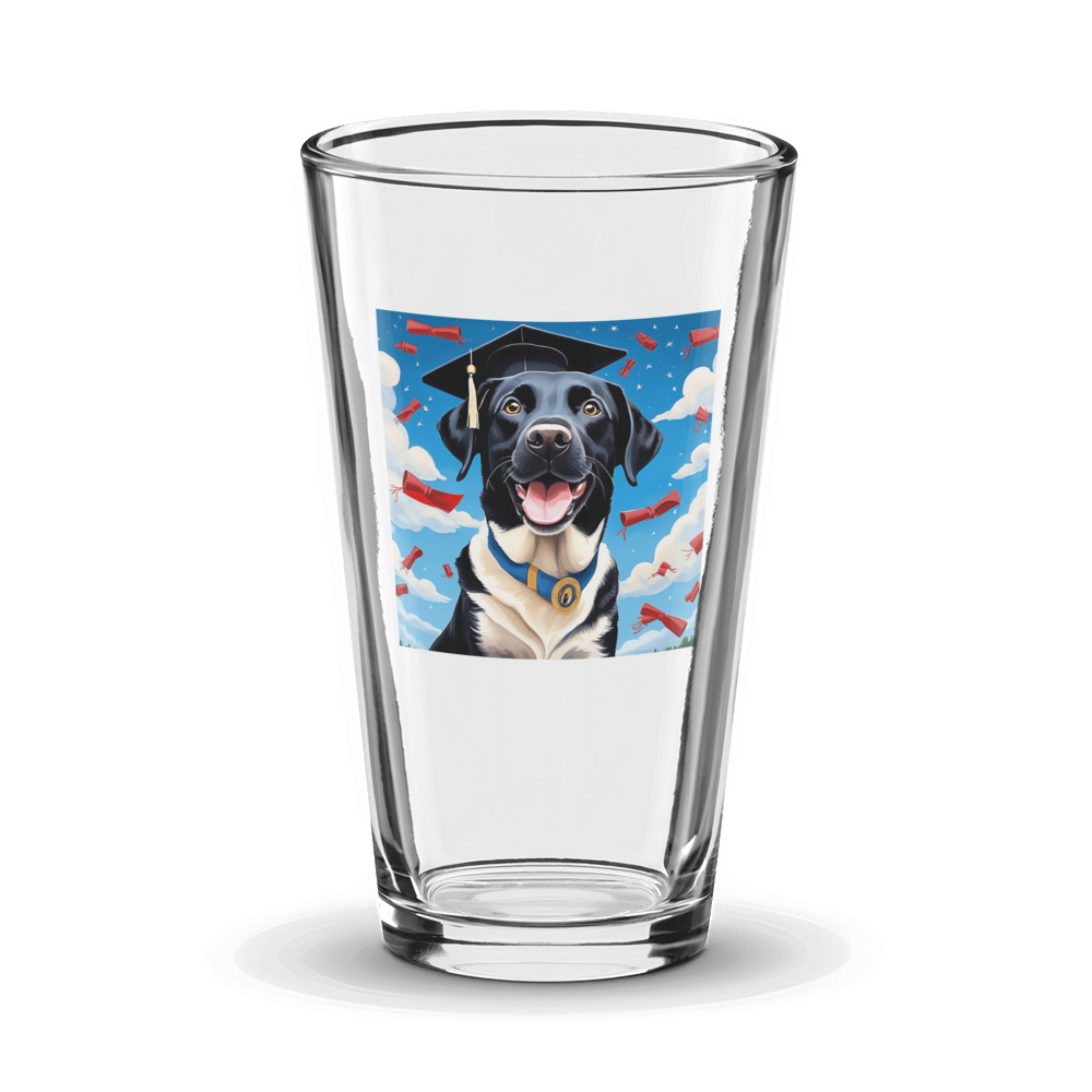 PugMug Custom Black Labrador Retriever Glass Tumbler