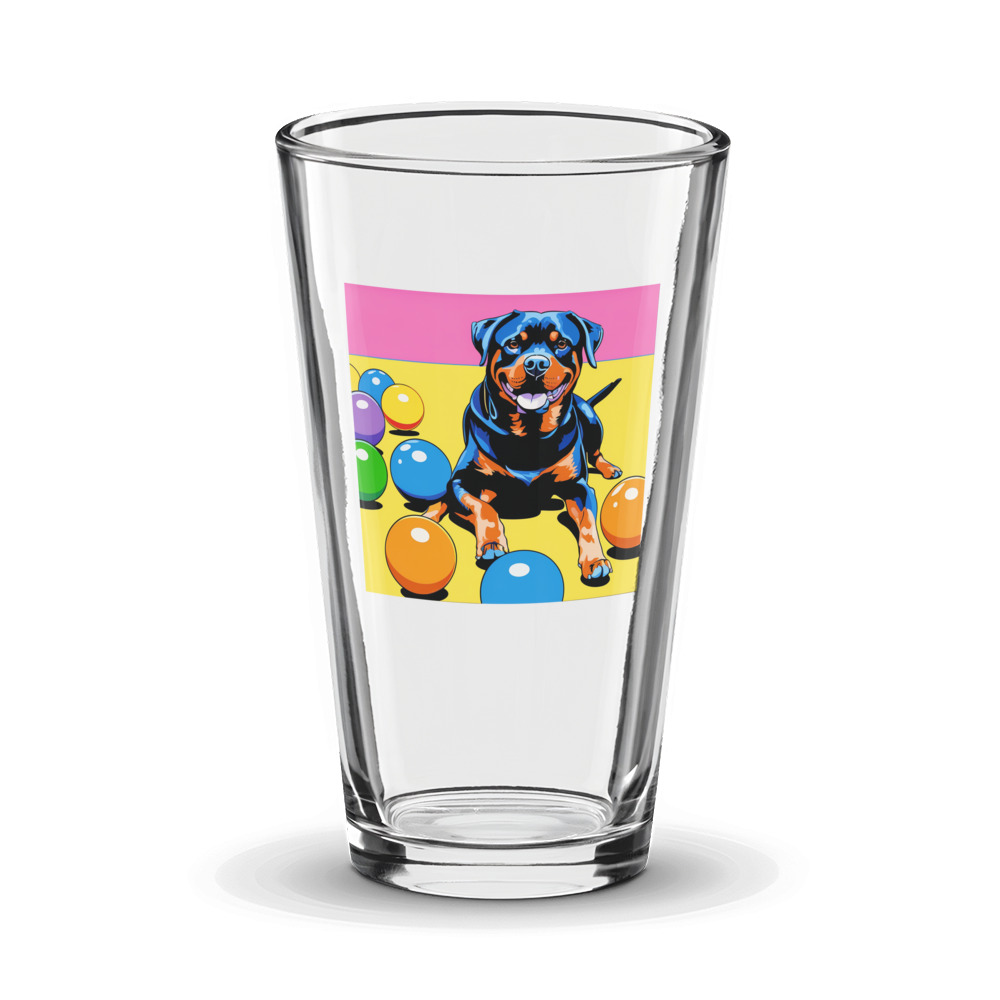 PugMug Custom Rottweiler Glass Tumbler