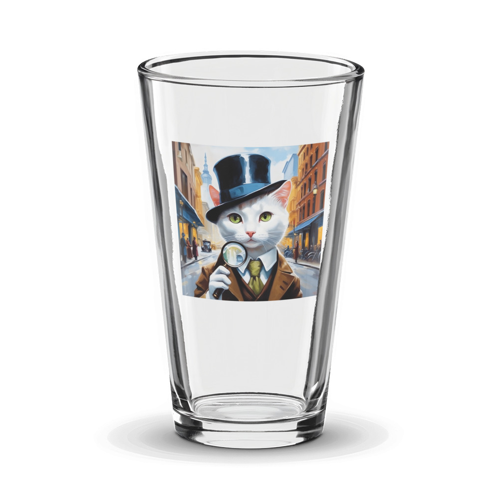PugMug Custom White Companion Cat Glass Tumbler
