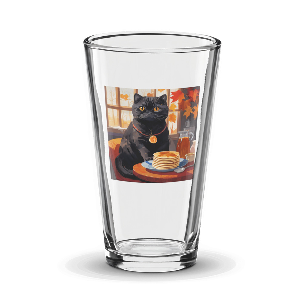 PugMug Custom Black Scottish Fold Cat Glass Tumbler