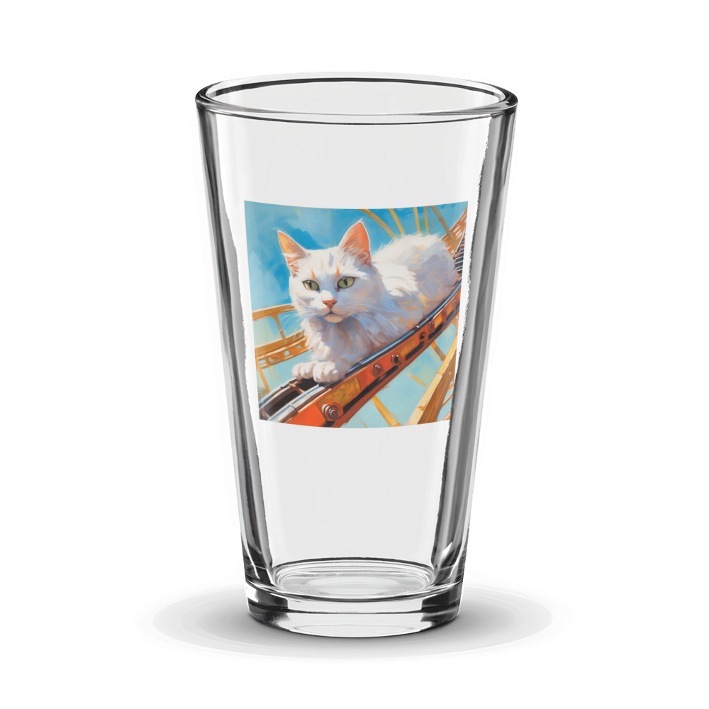 PugMug Custom White Companion Cat Glass Tumbler