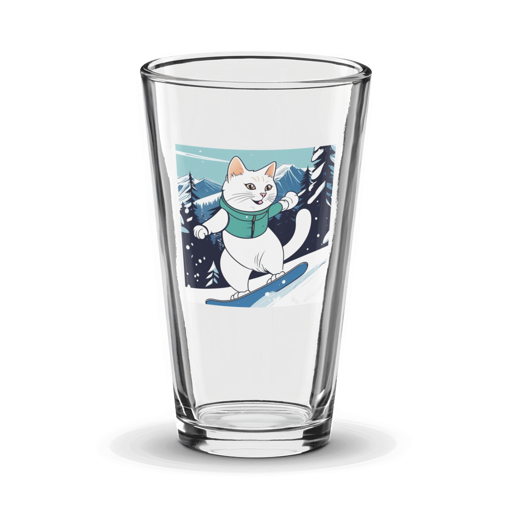 PugMug Custom White Companion Cat Glass Tumbler